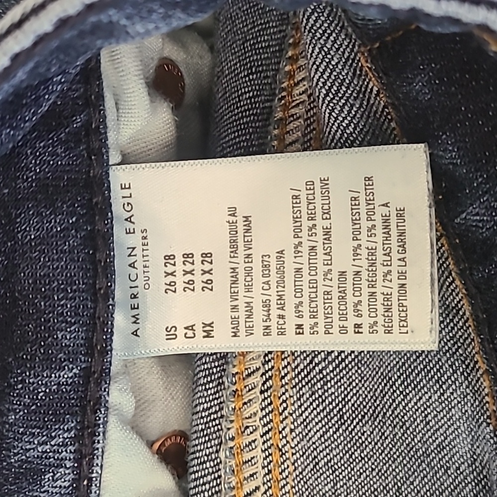 American Eagle Outfitters Women Jeans 26x28 Blue Slim Airflex+Temp Tech Skinny - Picture 3 of 11